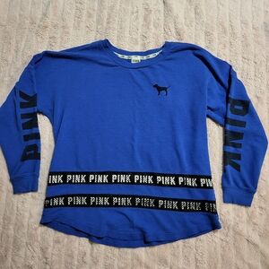 PINK Victoria's Secret Women's Blue Sweatshirt